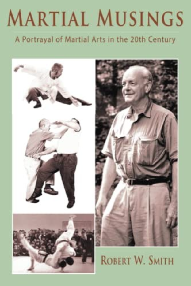 Ein Plakat, das eine Collage von Kampfkünstlern in traditioneller Kleidung zeigt, die dynamisch posen, mit Text oben drauf und einem hellblauen Hintergrund.