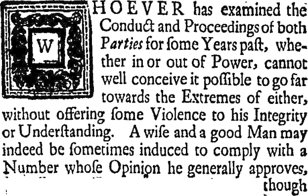 Schwarzes und weißes Foto eines Mannes im Anzug und Schlips mit zentrierter Text und Logo, der Text diskutiert politisches Verhalten und Integrität.