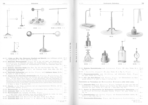 Offenes Buch mit Laborgeräte-Illustrationen und begleitenden Textbeschreibungen.