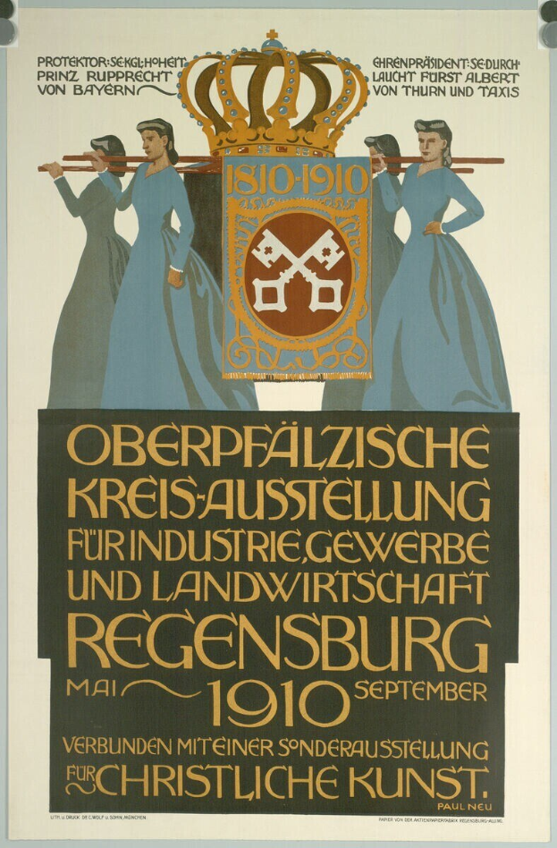 Plakat für die deutsche Revolution von 1910, das eine Gruppe von Menschen und eine Krone zeigt, mit Text zu den Ereignissen.