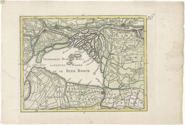 Detailed old map of Bies Bosch, Germany, displaying streets, buildings, and landmarks with text annotations.