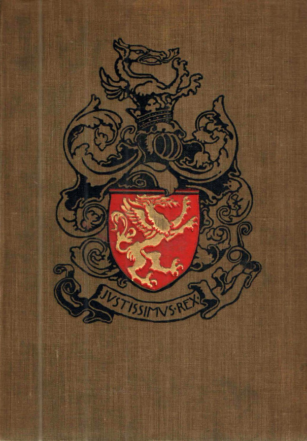 A book with a red and black coat of arms featuring a lion rampant shield, crown, and "Hogwarts" banner, labeled "Harry Potter" below.