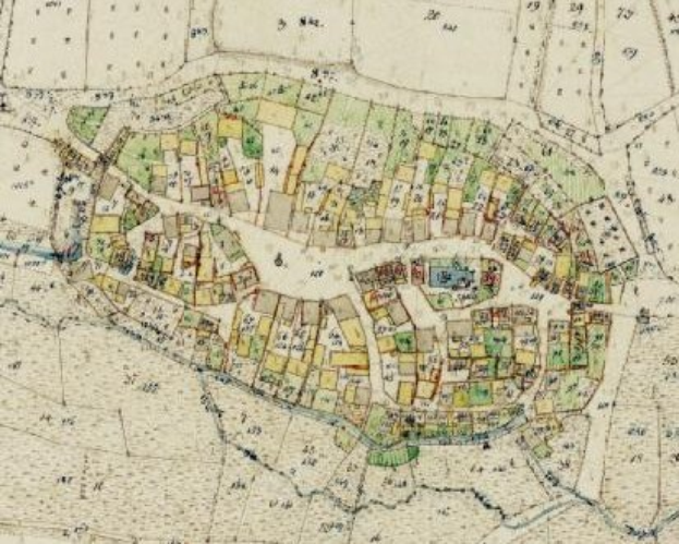 Alte Karte von London, England, mit sichtbaren Straßen, Gebäuden und Merkmalen, beschriftet mit "Lancashire County Council" unten.