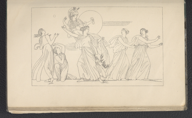 Ein Buchumschlag mit einer lebendigen Illustration einer Gruppe tanzender Frauen in synchronen Posen, mit detaillierter Kleidung und Gesichtern.