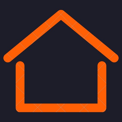 Orange houseförmiges Icon auf einem dunklen blauen Hintergrund, das einen Immobilienmakler symbolisiert.