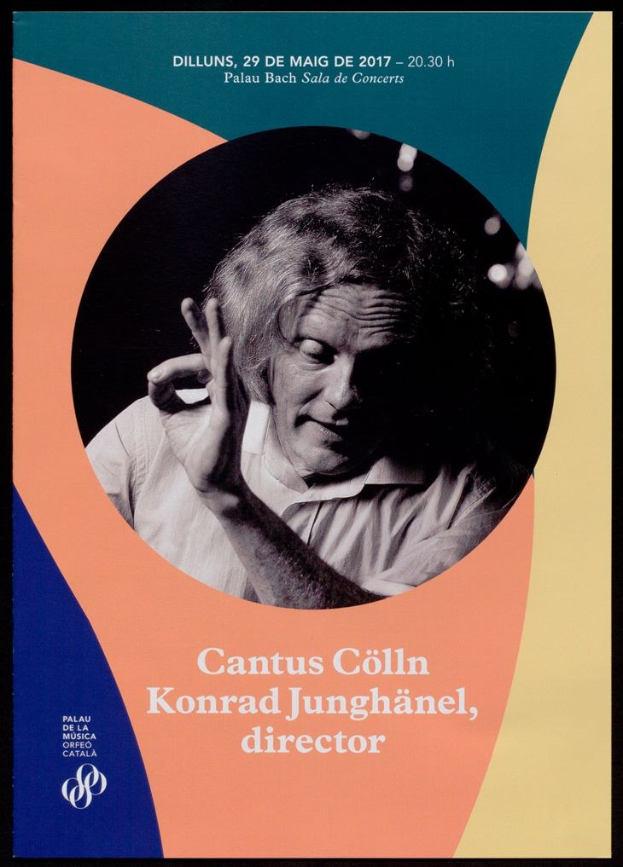 Poster for a concert featuring Cantus Collin and Konrad Junghänel, with text providing event details.