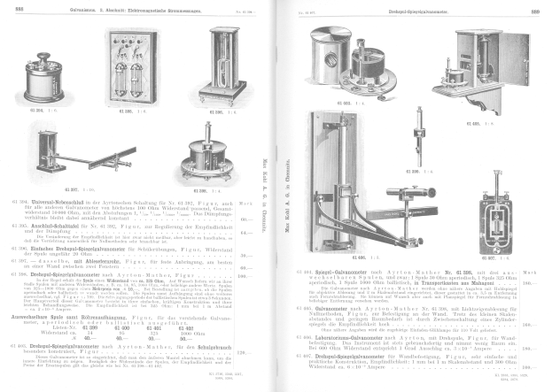 Ein aufgeschlagenes Buch mit Text und detaillierten Abbildungen verschiedener Maschinen.