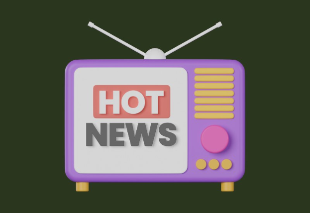 Old-fashioned television displaying "Hot News" against a green background.