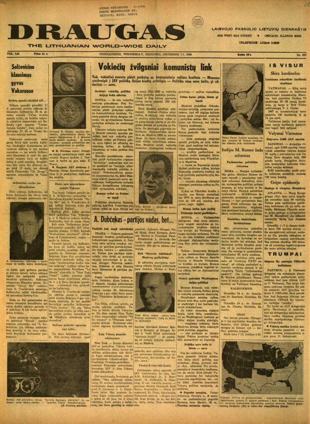 Zeitung in Schwarz-Weiß mit mehreren Fotos von Menschen und dichtem Text, die historische Inhalte reflektiert.
