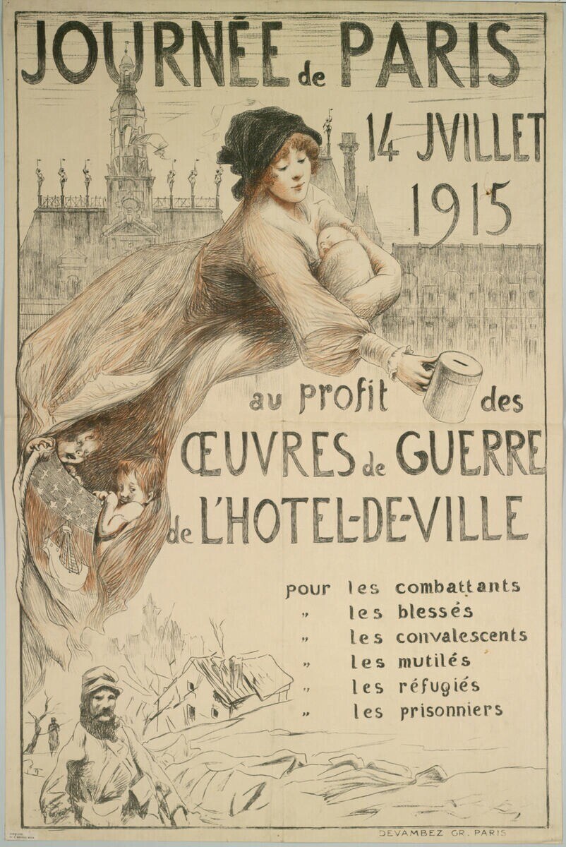 Plakat, das eine Frau zeigt, die ein Baby hält, mit einem menschlichen Gesicht in der Mitte und Text, der Informationen darüber bereitstellt.