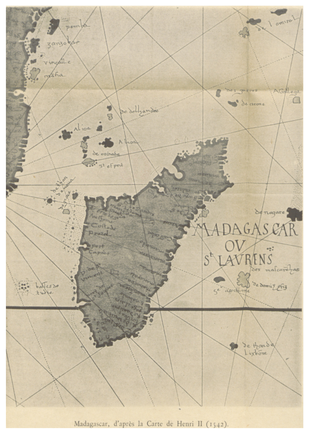 Eine detaillierte Karte von Madagascar, die geografische Merkmale wie Flüsse, Berge und Städte zeigt, mit begleitendem Text, der zusätzliche Informationen bietet.