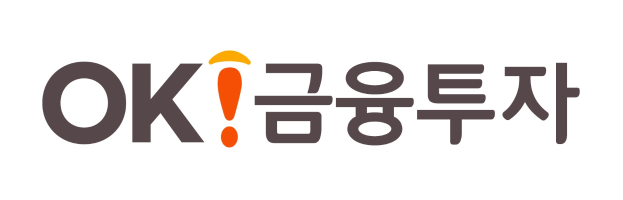 Ein schwarzes und oranges Logo mit dem Wort "OK" in koreanischer Schrift auf einem weißen Hintergrund.