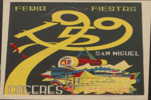 Plakat, das ein Festival in San Miguel de Allende, Mexiko, ankündigt und Text und Bilder enthält.