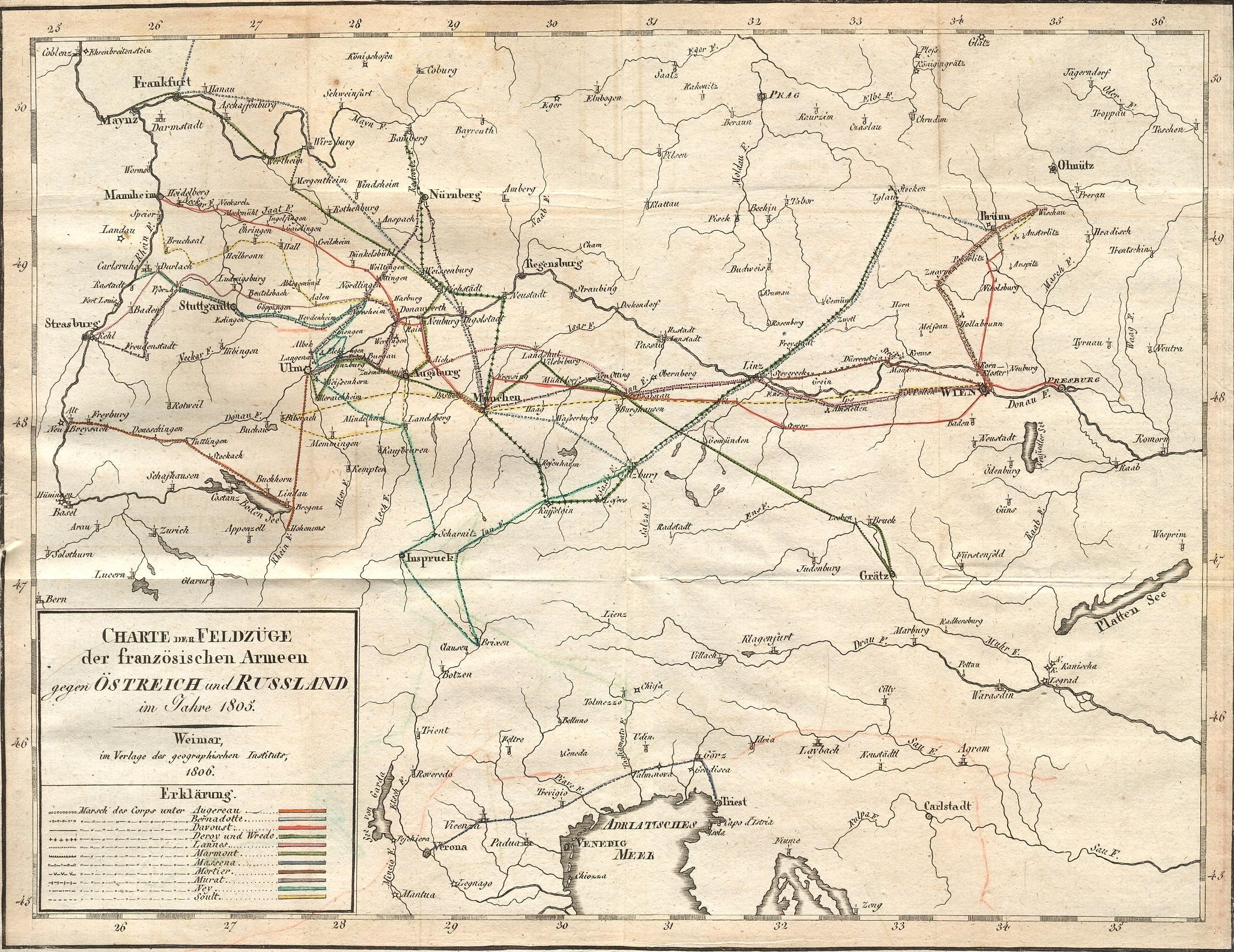 Alte Deutschlandkarte mit schwarzem Rand, detaillierte Straße und Highways in Text markiert.