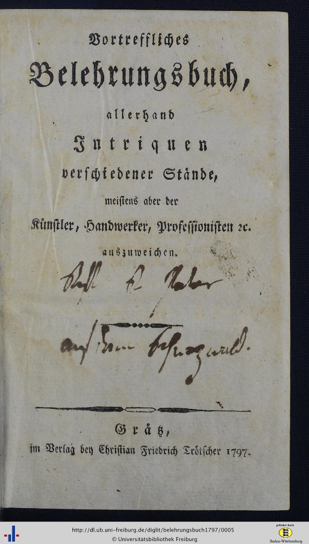 Old book with black background and black and white image of handwritten text on its cover.
