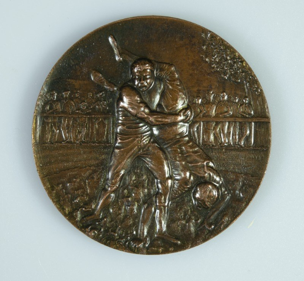 Bronzemedaille mit Golfspieler-Design auf weißem Hintergrund