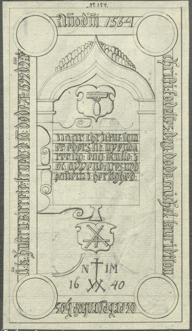 Alte niederländische Banknote von 1564 mit Abbildung eines Gebäudes und dem Text "Niederlande" sowie einem Wasserzeichen.